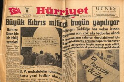 Hürriyet Gazetesi 8 Haziran 1958 - Büyük Kıbrıs Mitingi Bugün Yapılıyor GZ68906 - 2