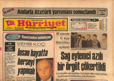 Hürriyet Gazetesi 8 Haziran 1981 - Vehbi Koç İnsan Hayatta Herşeyi Yapmalı - Suriye Başbakan Yardımcısı Haddam Yarın Geliyor GZ127804 - 1