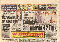 Hürriyet Gazetesi 8 Haziran 1986 - Yıldız Savaşlarının Başarısı Lazerlere Bağlı - Çöldeki Zindanlarda 42 Türk GZ2910 - Gökçekoleksiyon