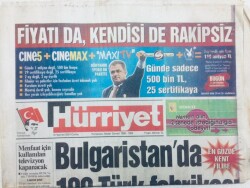 Hürriyet Gazetesi 8 Haziran 2001 - Bulgaristanda 100 Türk Fabrikası GZ43320 - 2