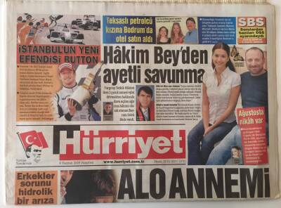 Hürriyet Gazetesi 8 Haziran 2009 - İstanbulun Yeni Efendisi Button GZ26983 - 1