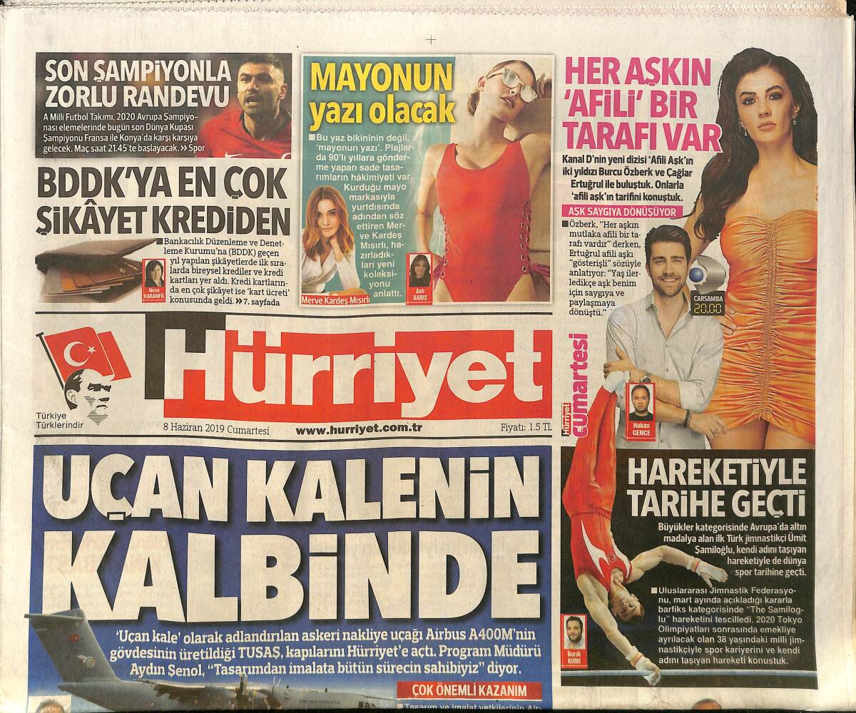 Hürriyet Gazetesi 8 Haziran 2019 - Mesut Özil'in Davullu Zurnalı Düğünü GZ154232 - 1