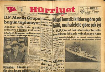 Hürriyet Gazetesi 8 Kasım 1957 - Sputnik IIden ÇokDaha Büyük Amerikan Peyki GZ117912 - 1