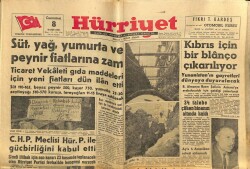 Hürriyet Gazetesi 8 Kasım 1958 - Kıbrıs İçin Bir Bilanço Çıkarılıyor GZ72645 - 1