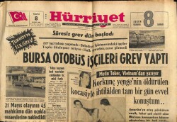 Hürriyet Gazetesi 8 Kasım 1963 - Bursada Otobüs İşçileri Grev Yaptı GZ70973 - 1