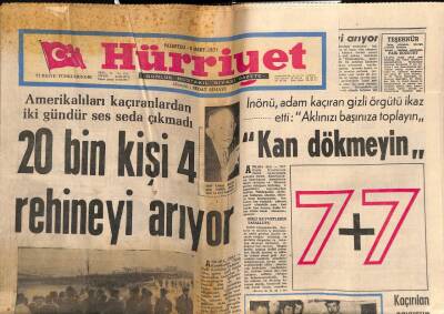 Hürriyet Gazetesi 8 Mart 1971 - İnönü , Adam Kaçıran Gizli Örgütü İkaz Etti GZ79574 - 1