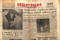 Hürriyet Gazetesi 8 Mayıs 1955 - Adnan Menderes Fabrikaları Ziyaret Etti GZ71158 - 1