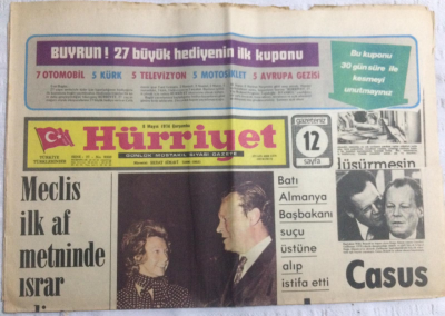 Hürriyet Gazetesi 8 Mayıs 1974 - Meclis İlk Af Metninde Israr Ediyor - GZ19869 - 1