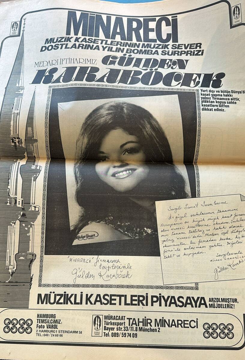 Hürriyet Gazetesi 8 Mayıs 1975 - Gülden Karaböcek Kaset Reklam Afişi - İzmir Konak Meydanı'nda Bazı Gençler Amerikan Bayrağını Yaktı GZ157694 - 2