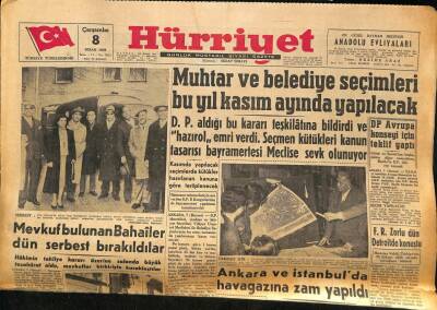 Hürriyet Gazetesi 8 Nisan 1959 - Mersindeki Petrol Tasfiyehanesi 1961 Senesinde Faaliyete Geçecek GZ86401 - 1