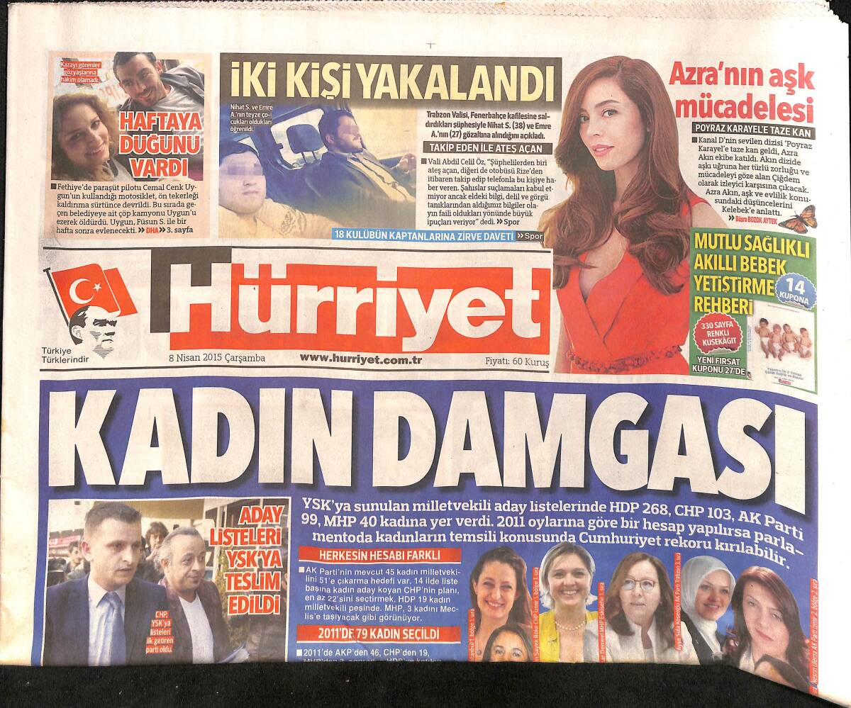 Hürriyet Gazetesi 8 Nisan 2015 - Ak Parti'de Denge Listesi - Kayahan'a Vefa Durağı GZ160113 - 1
