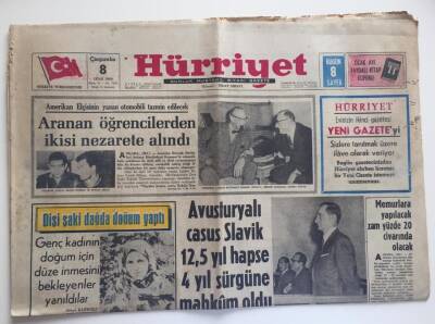 Hürriyet Gazetesi 8 Ocak 1969-Avusturyalı Casus Slavik 12,5 Yıl Hapse 4 Yıl Sürgüne Mahkum Oldu GZ6204 - 1