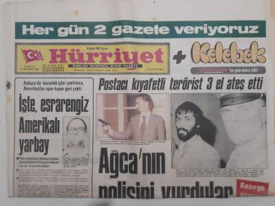 Hürriyet Gazetesi - 8 Ocak 1982 - Mehmet Ali Ağcanın Polisini Vurdular GZ112712 - 1