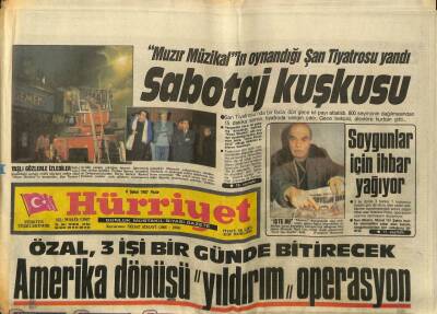 Hürriyet Gazetesi 8 Şubat 1987 - Sabotaj Kuşkusu GZ60826 - 2