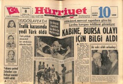 Hürriyet Gazetesi 8 Temmuz 1965 - Yugoslavyada Trafik Kazasında Yedi Türk Öldü GZ68686 - 1
