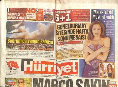 Hürriyet Gazetesi 8 Temmuz 2007 - Bodrumda Yangın Kâbusu - Genelkurmay Sitesinde Haftasonu Mesaisi GZ115877 - 1