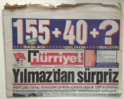 Hürriyet Gazetesi 9 Ağustos 1994 -Yılmazdan Çillere Sürpriz Destek GZ6558 - 1