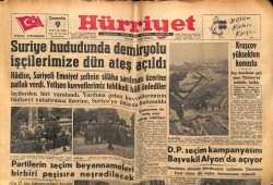 Hürriyet Gazetesi 9 Ekim 1957 - Suriye Hududunda İşçilerimize Ateş Açıldı GZ71139 - 1