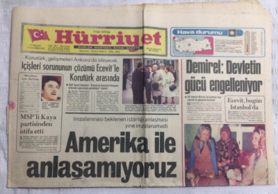 Hürriyet Gazetesi 9 Ekim 1979 - Amerika İle Anlaşamıyoruz - GZ19929 - 1