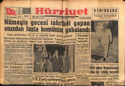 Hürriyet Gazetesi 9 Eylül 1955 - Fatin Rüştü Zorlu Ve Heyetimiz İstanbula Döndü GZ71118 - 1