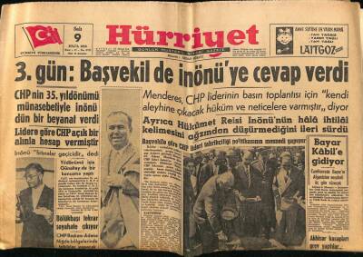 Hürriyet Gazetesi 9 Eylül 1958 - Bayar Kabile Gidiyor GZ68869 - 1