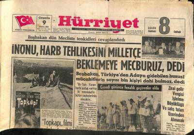 Hürriyet Gazetesi - 9 Eylül 1964 - Harp Tehlikesini Milletçe Beklemeye Mecburuz GZ110286 - 1