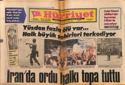 Hürriyet Gazetesi 9 Eylül 1978 - İranda Ordu Halkı Topa Tuttu GZ79490 - 1