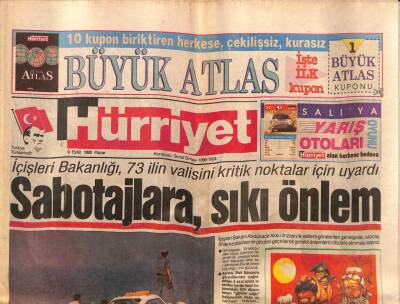 Hürriyet Gazetesi 9 Eylül 1990 - Saddam Zehirlenme Korkusu İçinde GZ84015 - 1