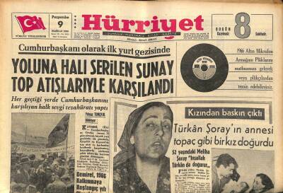 Hürriyet Gazetesi 9 Haziran 1966 - Türkan Şorayın Annesi Topaç Gibi Bir Kız Doğurdu - İstanbul-Saygon Yolu Tamamlanıyor GZ117568 - 1