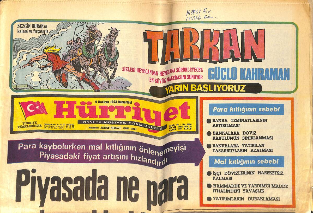 Hürriyet Gazetesi 9 Haziran 1973 - Ecevit'in Dokunulmazlığının Kalkmasına Demirel Karşı - Galatasaray Ve Fenerbahçe Cumhurbaşkanlığı Kupası GZ157099 - 1