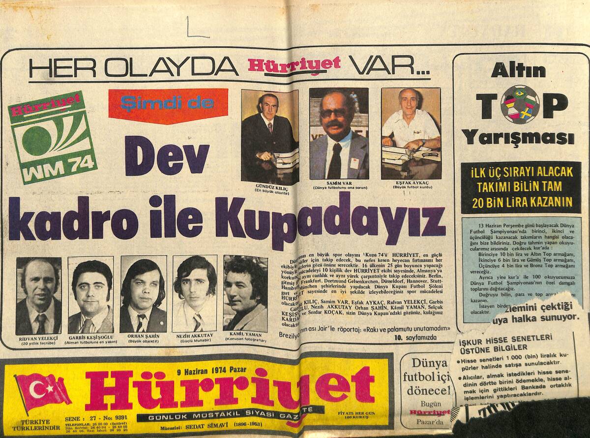 Hürriyet Gazetesi 9 Haziran 1974 - Gönül Yazar Bebek Belediye Afişi - Kaygısız Tony'nin Kızı Da Artist Oldu GZ140608 - 1