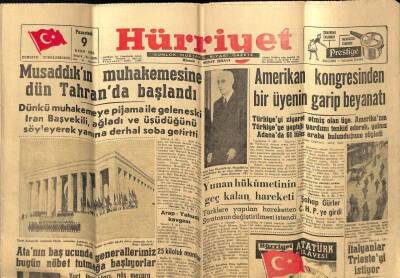 Hürriyet Gazetesi 9 Kasım 1953 - Yunan Gazeteleri Ağız Değiştirdi - Şikagoda Yunan Kralına Boykot GZ92463 - 1