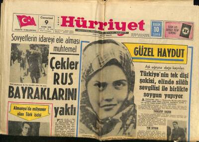 Hürriyet Gazetesi 9 Kasım 1968 - Yugoslav Generalinin Kızı Randevu Evinde Bulundu - Çekler Rus Bayraklarını Yaktı GZ117898 - 1