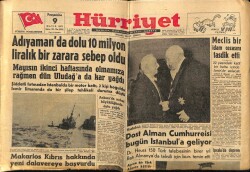Hürriyet Gazetesi 9 Mayıs 1957 - Adıyamanda Dolu 10 Milyon Liralık Bir Zarara Sebep Oldu GZ68821 - 1