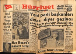 Hürriyet Gazetesi 9 Mayıs 1961 - Alan Sheparda Madalya Verildi GZ68748 - 1
