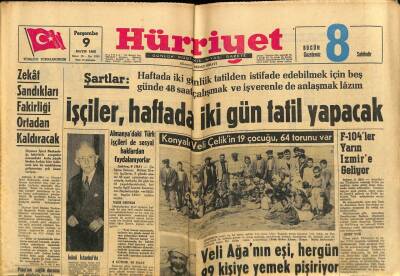 Hürriyet Gazetesi 9 Mayıs 1963 - Zekat Sandıkları Fakirliği Ortadan Kaldıracak GZ65301 - 2