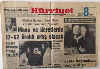 Hürriyet Gazetesi 9 Nisan 1962 - Maaş Ve Ücretlerde 17-62 Liralık Artış Olacak - GZ16433 - 2