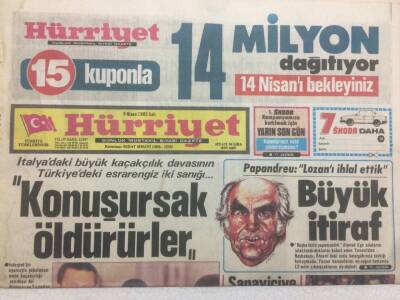 Hürriyet Gazetesi 9 Nisan 1985 - Konuşursak Öldürürler GZ48609 - 1
