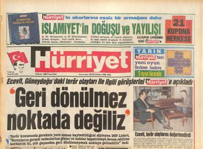 Hürriyet Gazetesi 9 Nisan 1990 - Andreas Papndreu, İbrahim Tatlısesin Evi Yakıldı, Kartal Altayı Aştı GZ126326 - 1