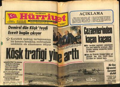 Hürriyet Gazetesi 9 Ocak 1980 - Demirel Dün Köşkteydi Ecevit Bugün Çıkıyor GZ69378 - 1