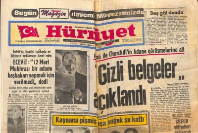 Hürriyet Gazetesi 9 Şubat 1972 - İnönü İle Churchillin Adana Görüşmelerine Ait Gizli Belgeler Açıklandı GZ91789 - 1