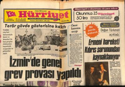 Hürriyet Gazetesi 9 Şubat 1980 - Ermeni Hareketi Kıbrıs Sorunundan Kaynaklanıyor GZ88435 - 1