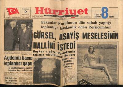 Hürriyet Gazetesi 9 Temmuz 1962 - İzmirde Yangın Zarar 20 Milyon GZ68740 - 2