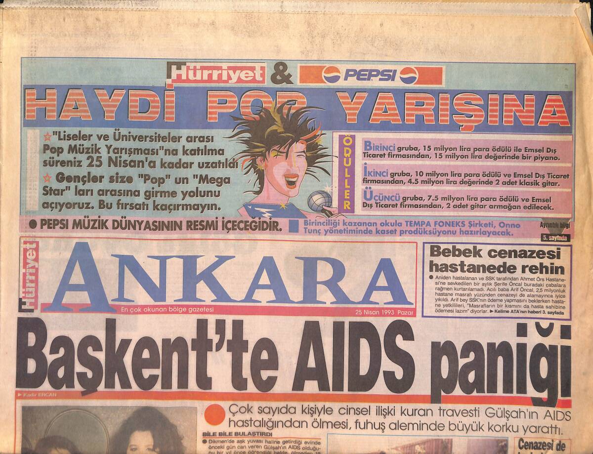 Hürriyet Gazetesi Ankara Eki 25 Nisan 1993 - Hitit Rallisi Start Veriyor - Bülent Ersoy'un da Arkadaşıydı GZ161152 - 1