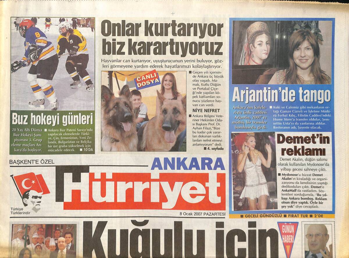 Hürriyet Gazetesi Ankara Eki 8 Ocak 2007 - Demet Akalın'ın Reklamı - Çankaya'da Halk Eğitim Mucizesi GZ137882 - 1