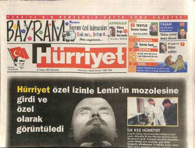 Hürriyet Gazetesi Bayram Eki 21 Nisan 1997 - İstenirse Lenini Kopyalarız GZ116059 - 1