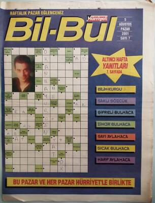 Hürriyet Gazetesi Bil-Bul Eki 5 Ağustos 2001 -GZ37942 - 1
