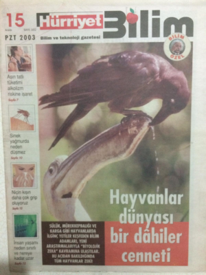 Hürriyet Gazetesi Bilim Eki 15 Aralık 2003 - Hayvanlar Dünyası Bir Dahiler Cenneti,Marsta Yanardağlar Etkin mi? GZ24742 - 1