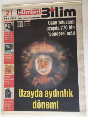 Hürriyet Gazetesi Bilim Eki - 21 Mayıs 2005 - Uzayda Aydınlık Dönemi Uçan Teleskop Uzayda 770 Bin Pencere Açtı - GZ43543 - 1