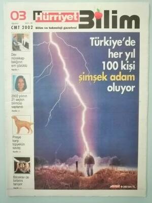 Hürriyet Gazetesi Bilim Eki 3 Ağustos 2002 Türkiyede Her Yıl 100 Kişi Şimşek Adam Oluyor -GZ33078 - 1